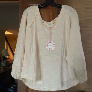 Umgee Cream Peasant Style With Crochet Accents L